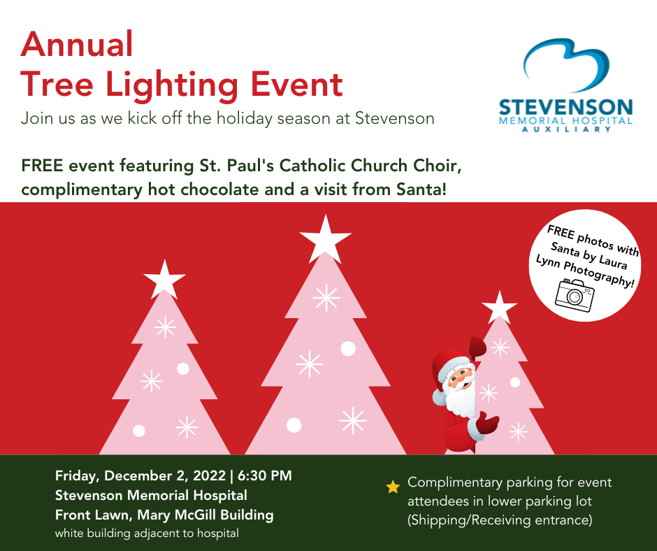 Tree Lighting Event Dec 2 at Stevenson Memorial Hospital 
